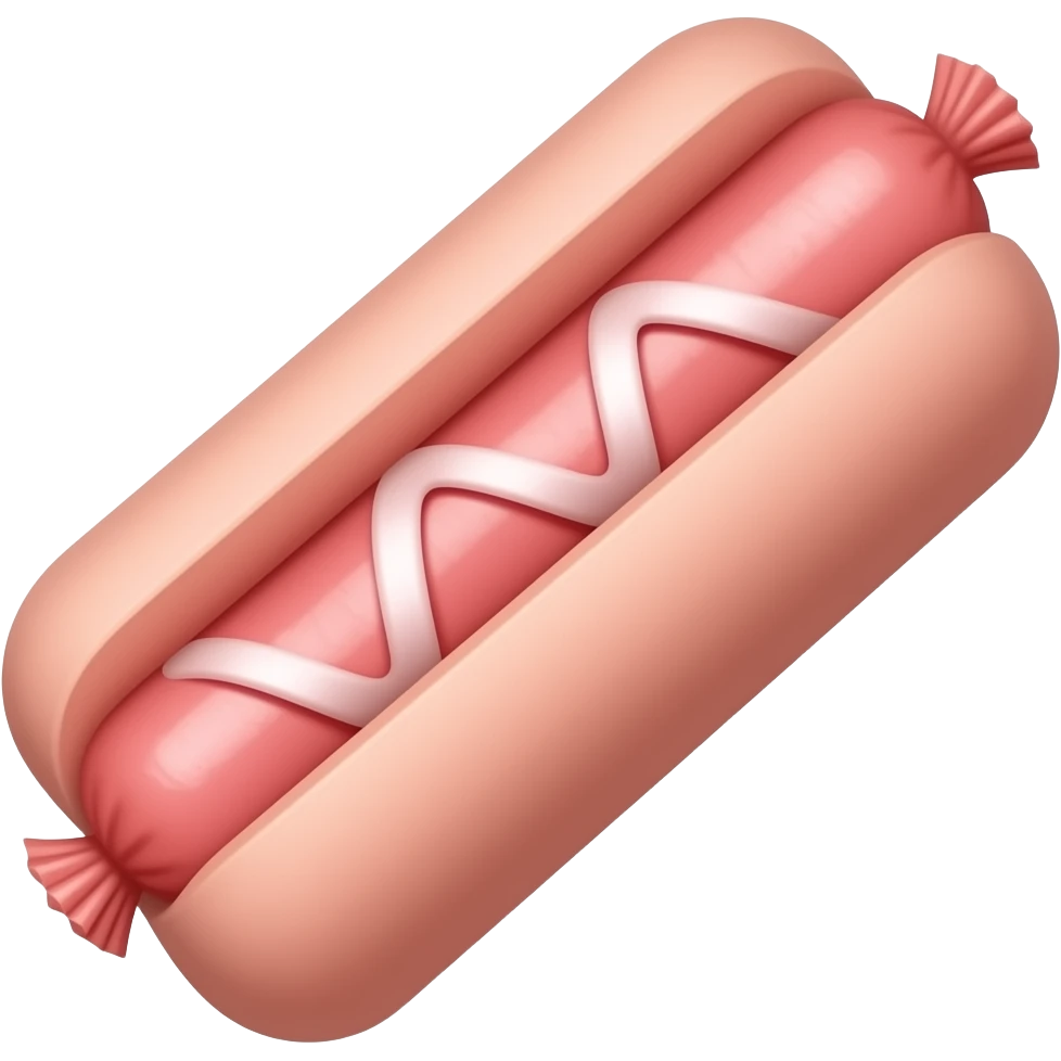 pink sausage in pink bread emoji