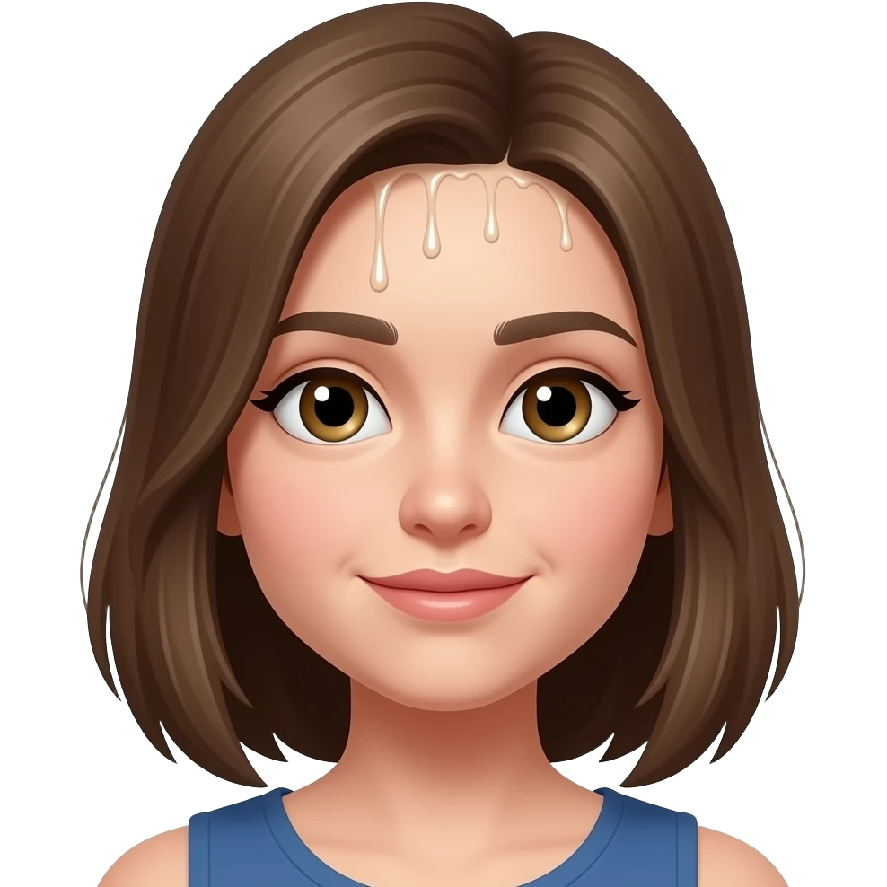Girl with cum dripping from hair emoji
