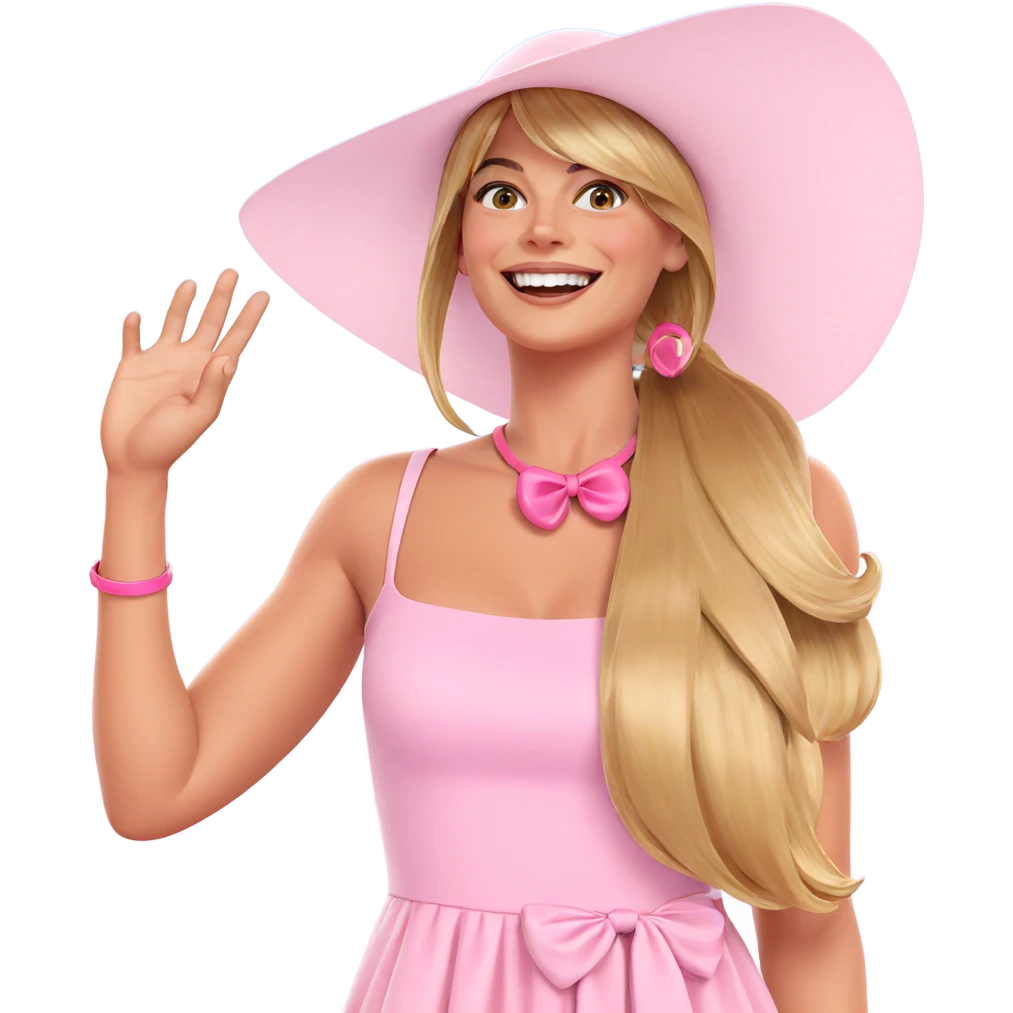 smiling girl in pink dress emoji