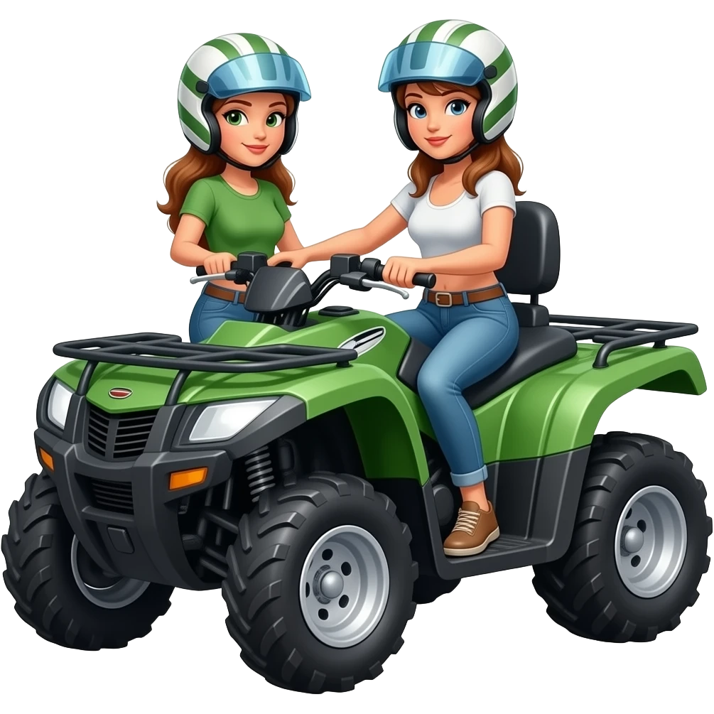 Green atv with 2 females emoji