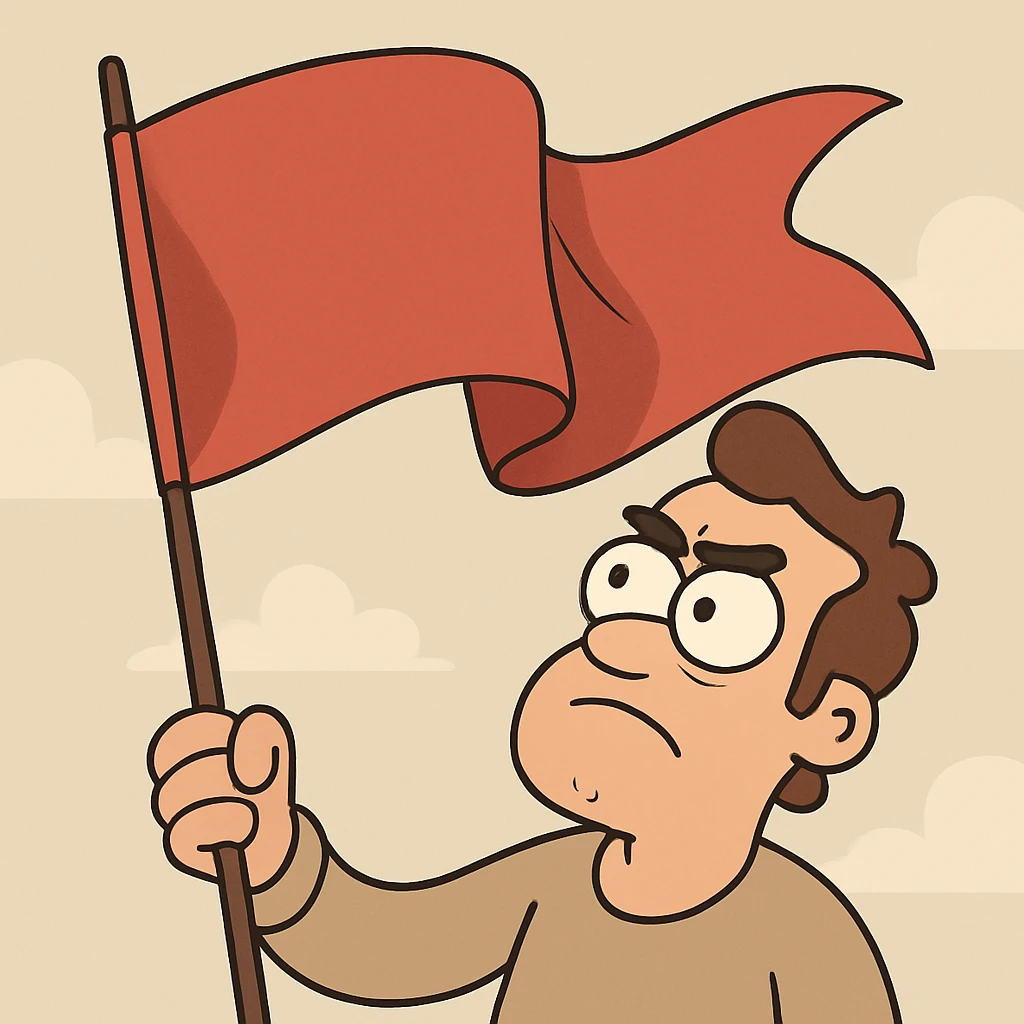 red flag, waving, minimal style, no text emoji