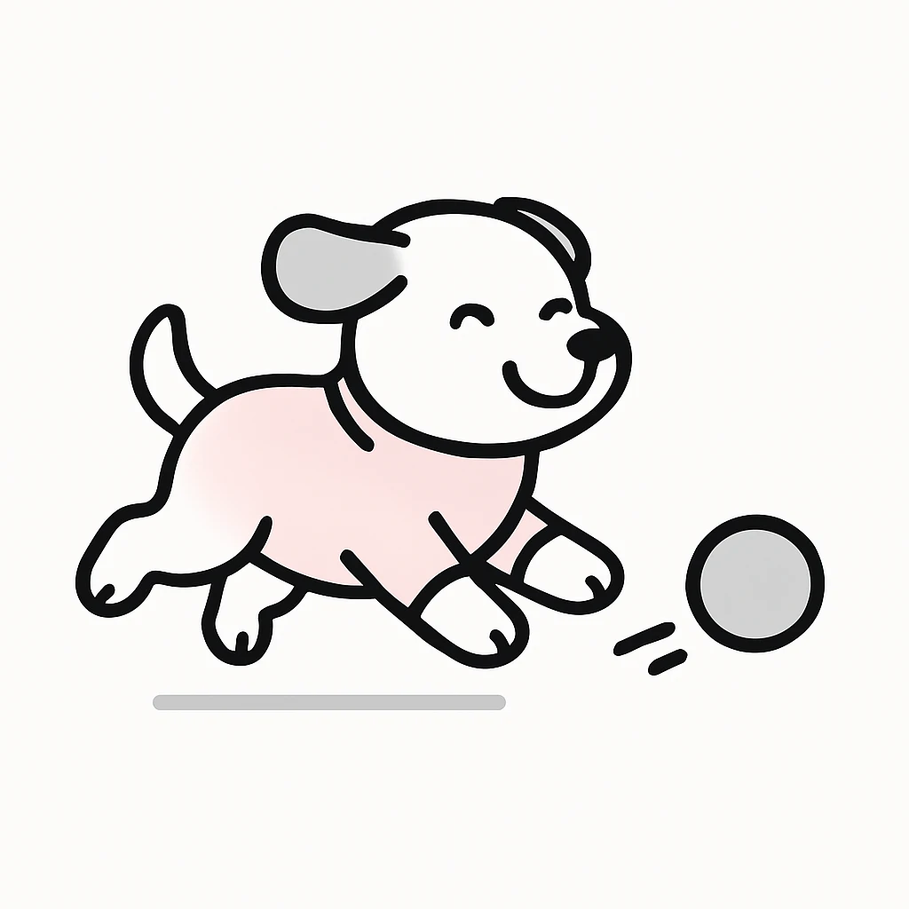 happy dog running after ball emoji