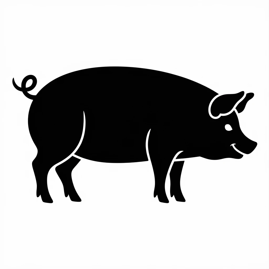 Pig icon black silhouette emoji