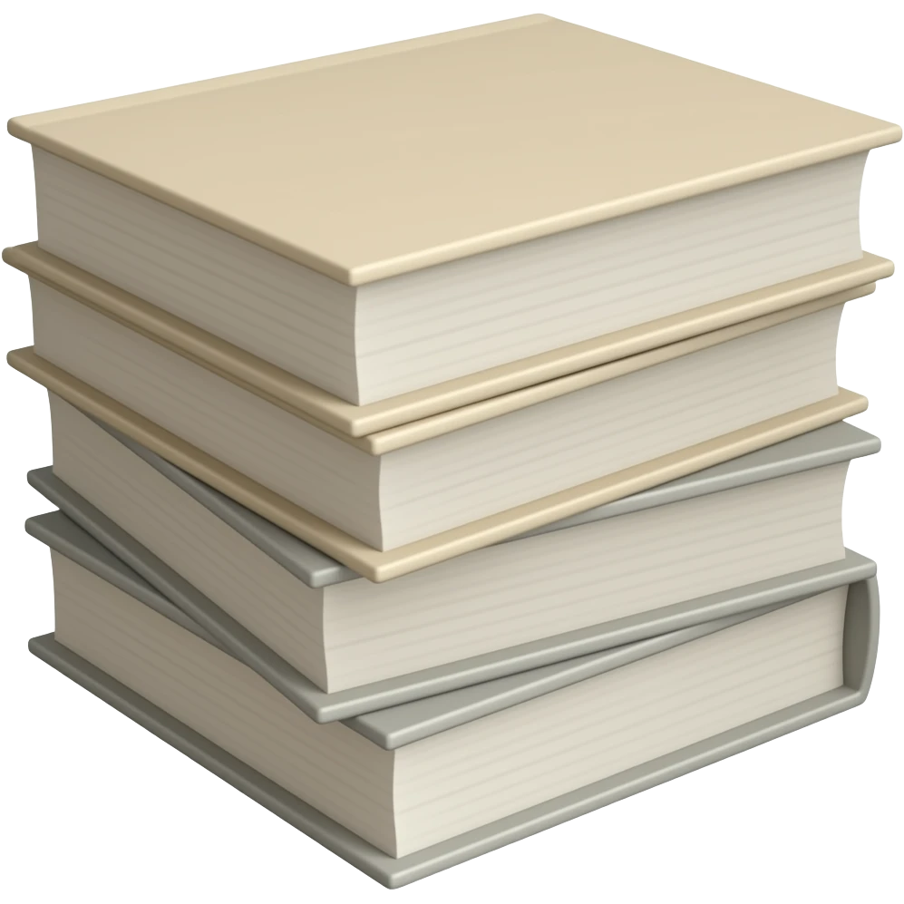 a stack of light beige and gray books emoji