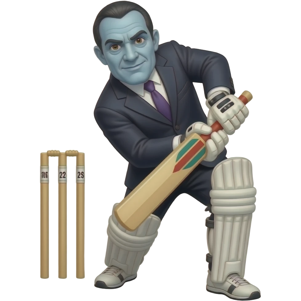 adams family Uncle fester playing cricket emoji