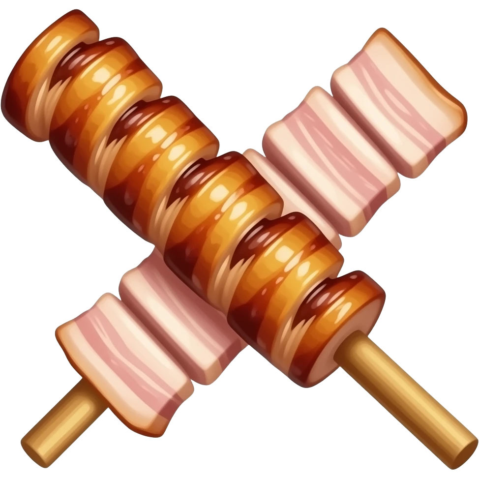 one thai styled- meat bbq without vegetable, only 1 stick, without bg, emoji