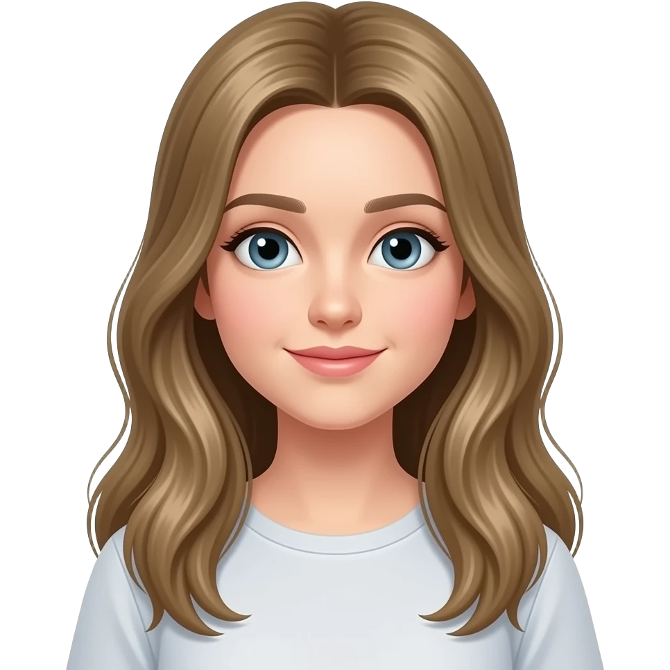 GIRL WITH LOOONG SHINY HAIR DARK BLONDE 70 cm tall hair emoji