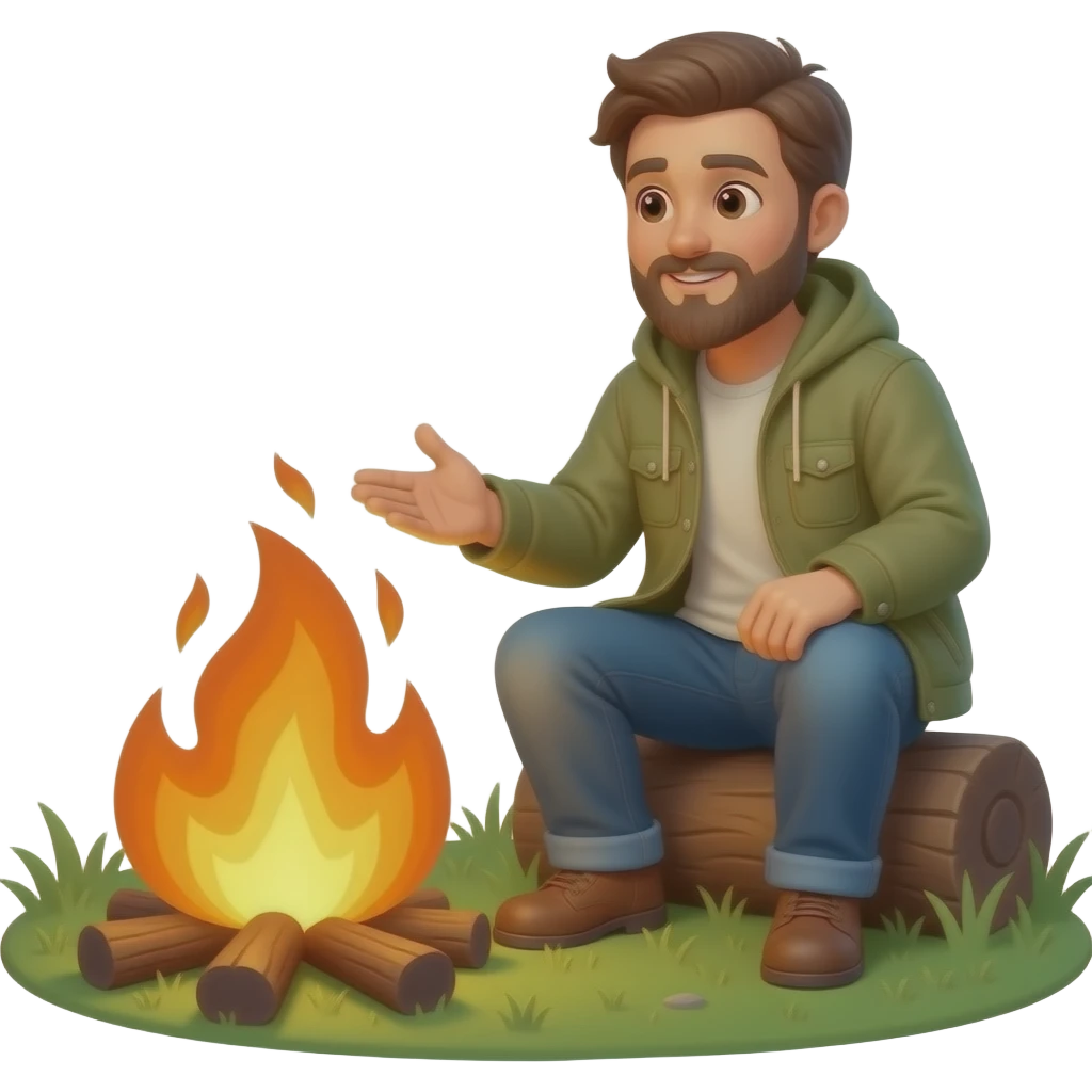 stories around a fire emoji
