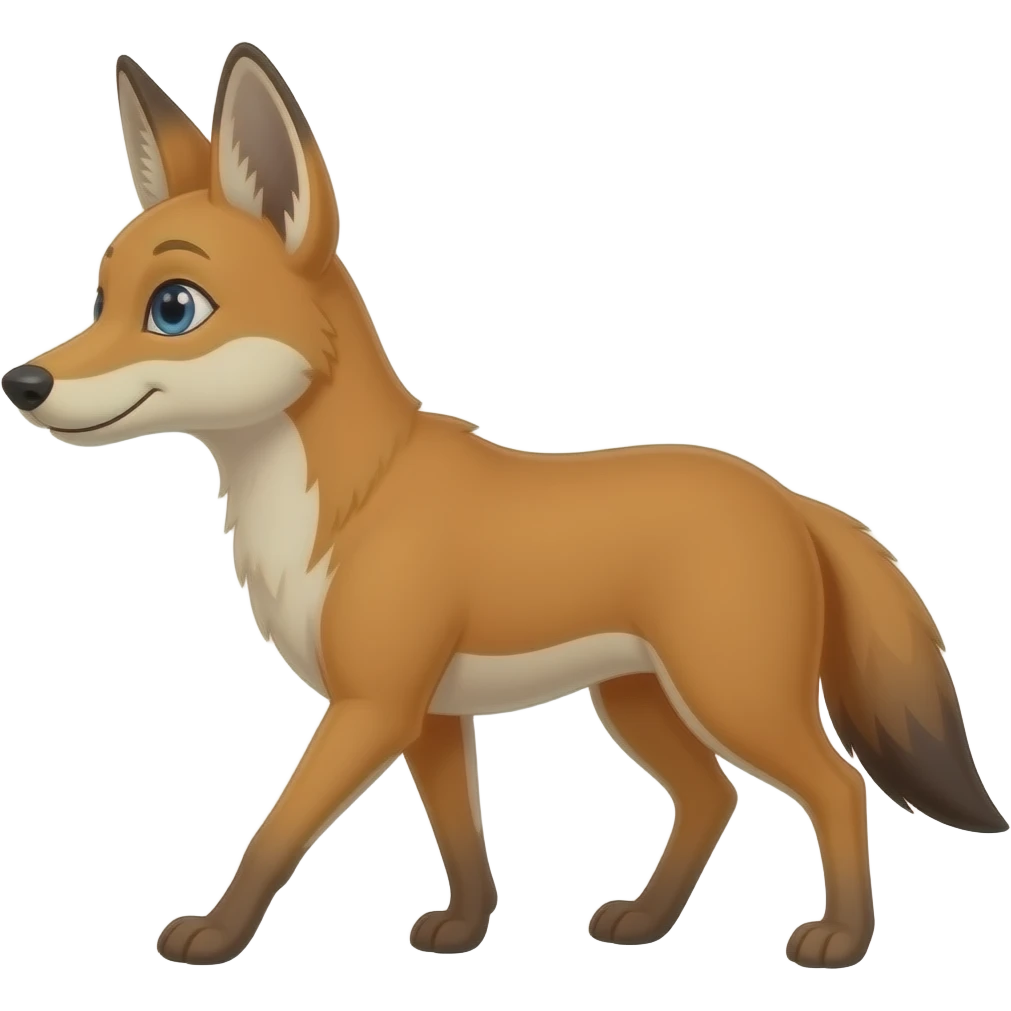 Cartoon jackal walk emoji