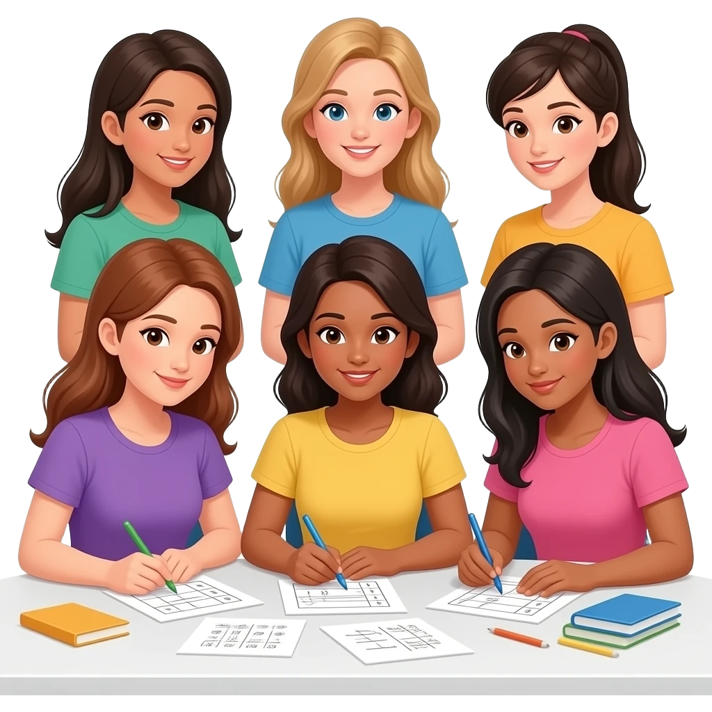 Arithmetic task with women emoji