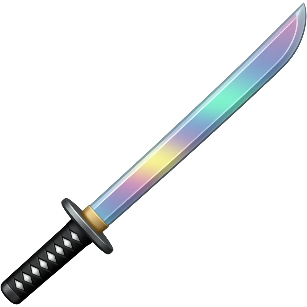 Single Holographic katana emoji