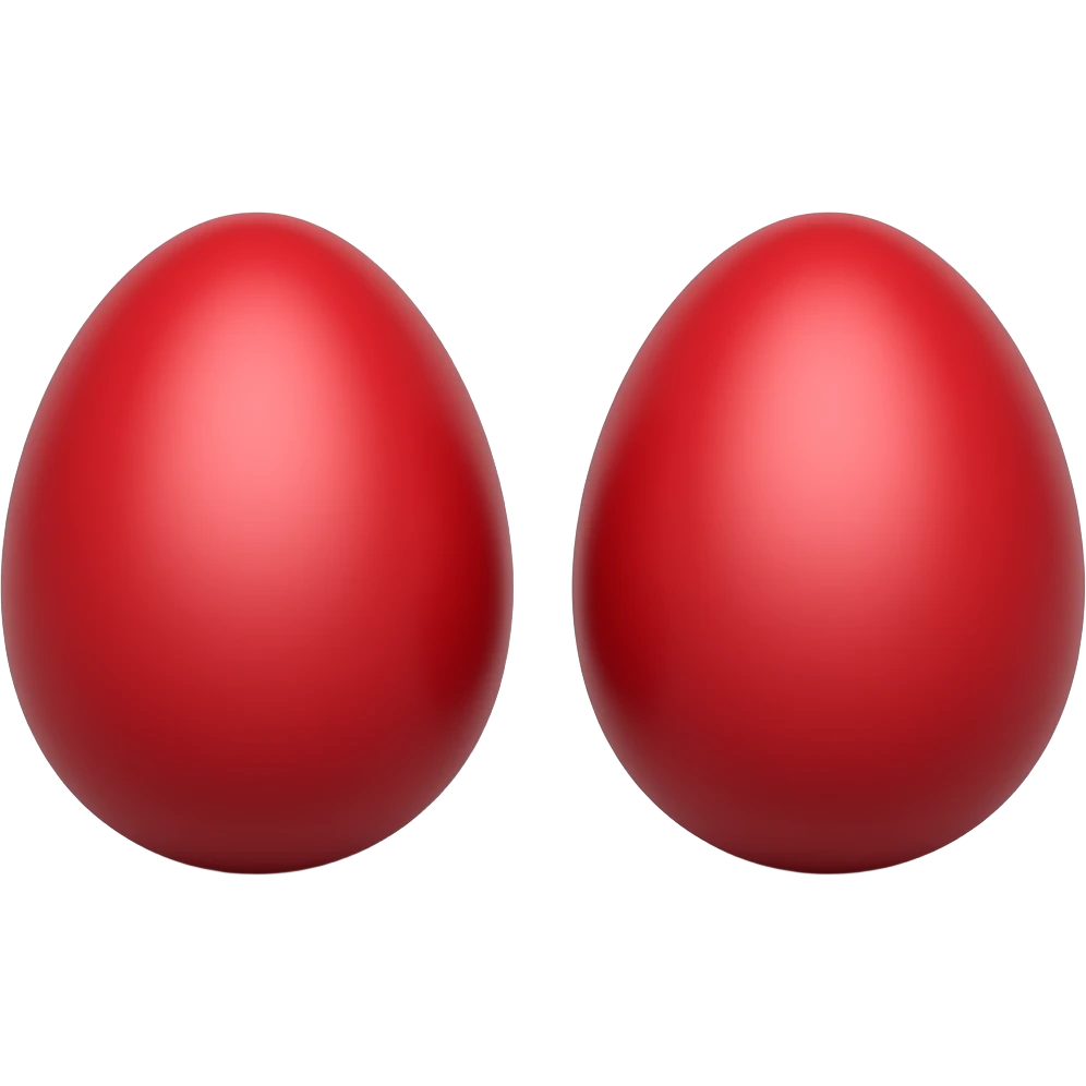 Two red eggs head to head emoji