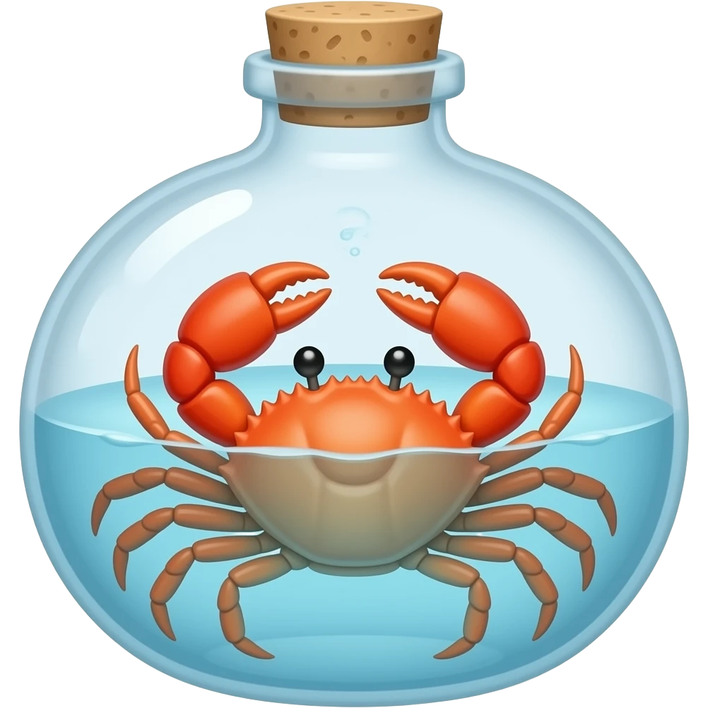 Crab in a bottle emoji