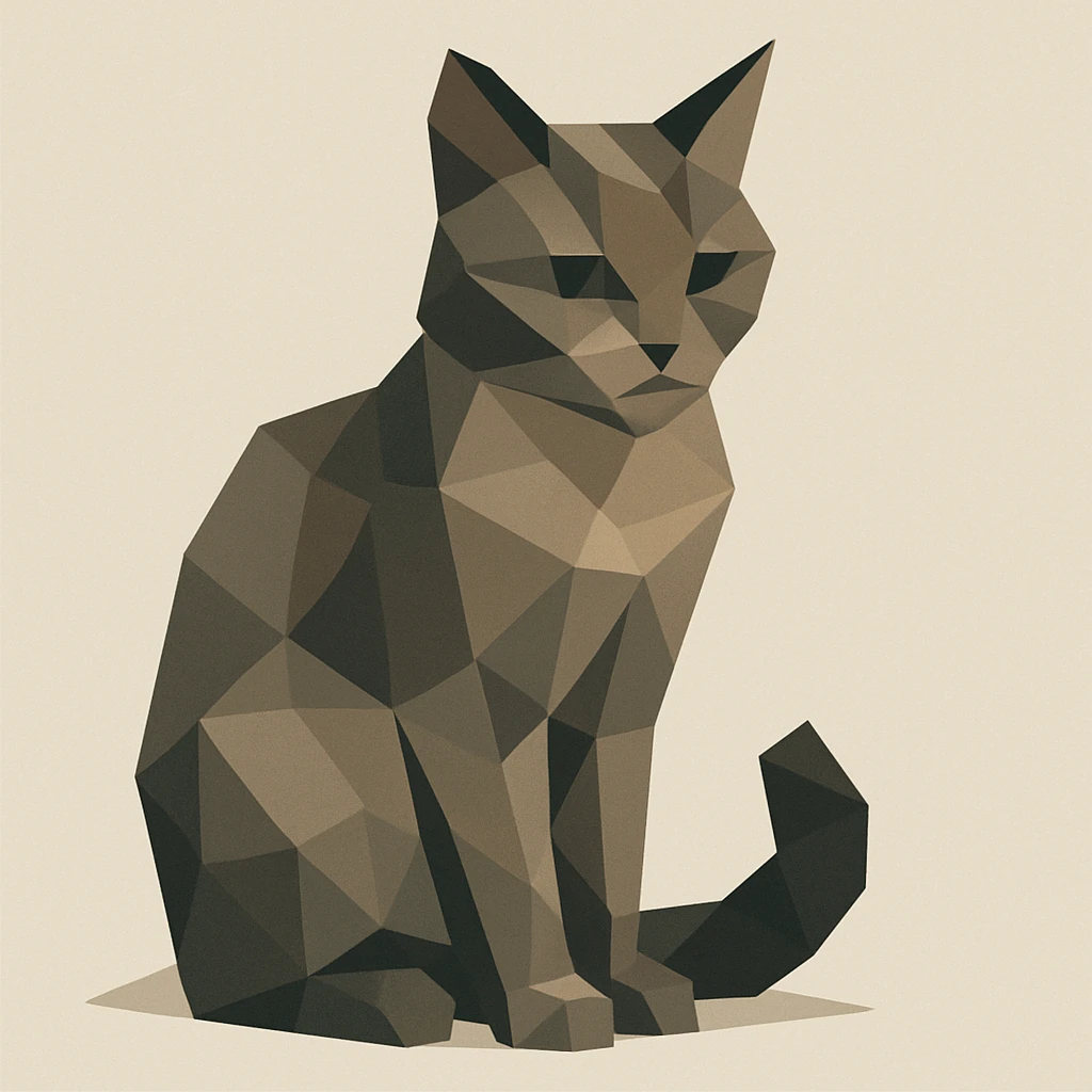 geometric cat polygonal style emoji