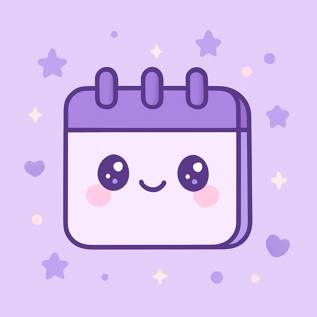 "Schedule clear", no text, with the colors: Primary Purple:  #8B5CF6
  Light Purple:    #A78BFA emoji