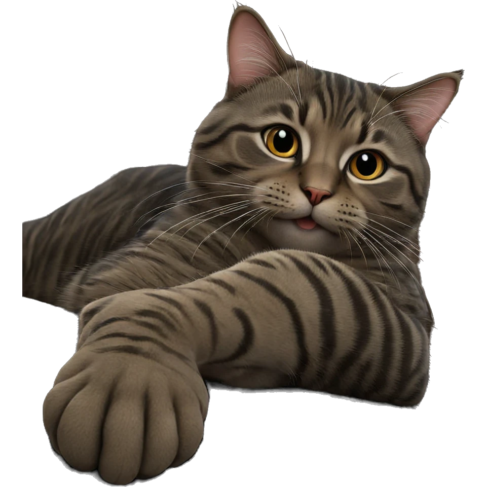 realistic cat on black background emoji