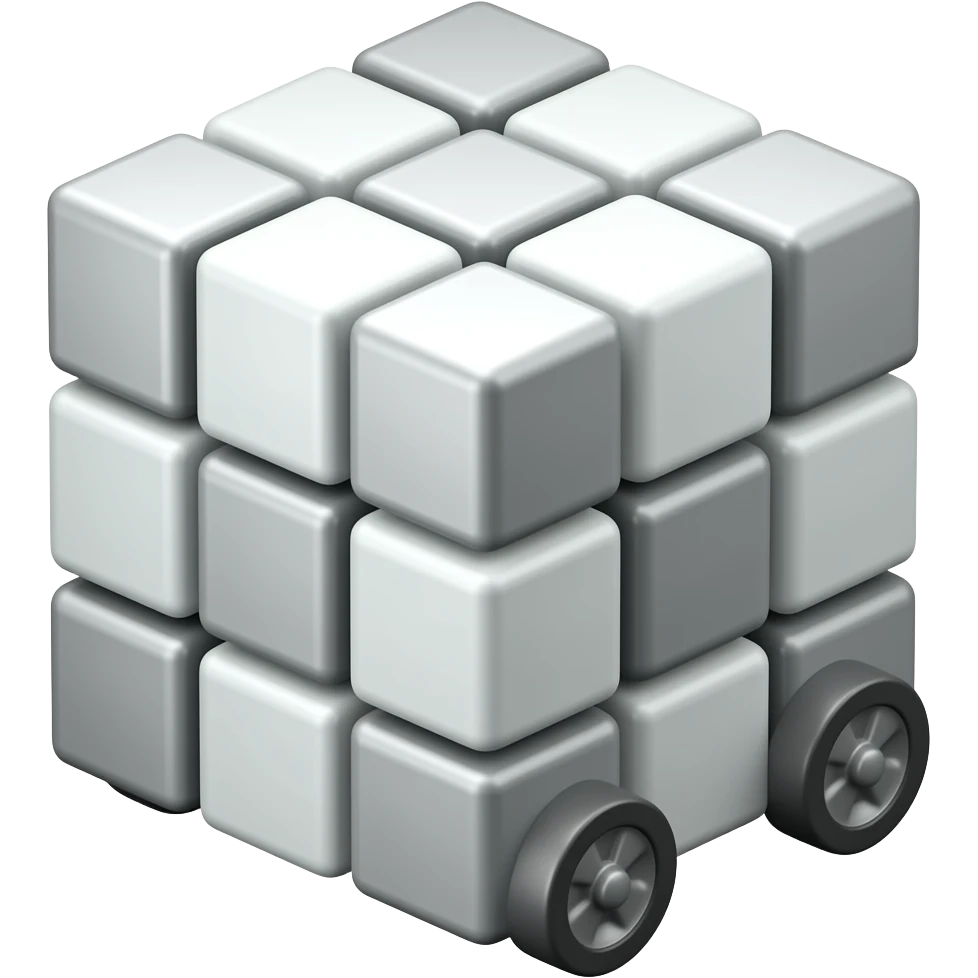 cube machine on wheels emoji