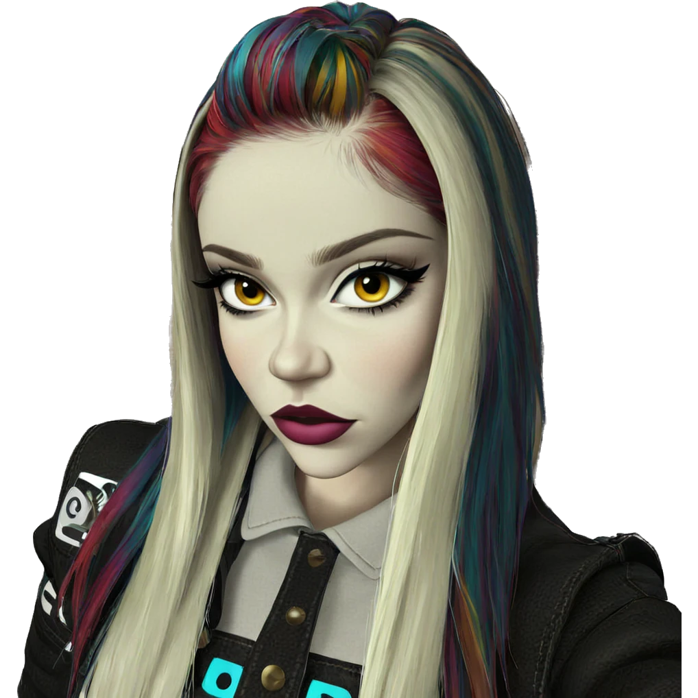 striking girl with multicolored hair emoji