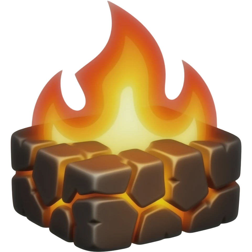 make a emoji of a glowing chunk of charcoal thats like ember emoji