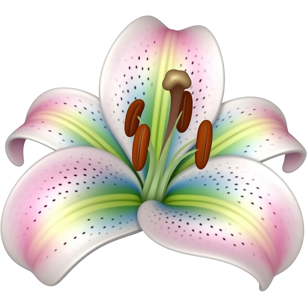 Rainbow lily flower emoji