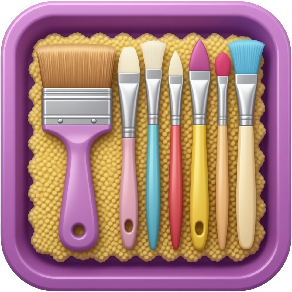 purple yellow Brush cleaner tray makeup inspired by Barbie colour pallete emoji