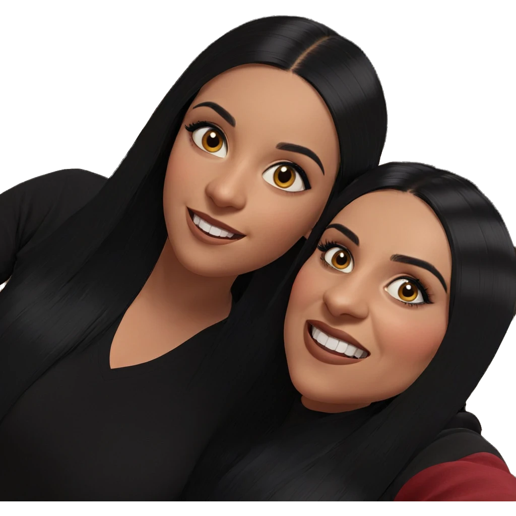 smiling girls with black hair emoji