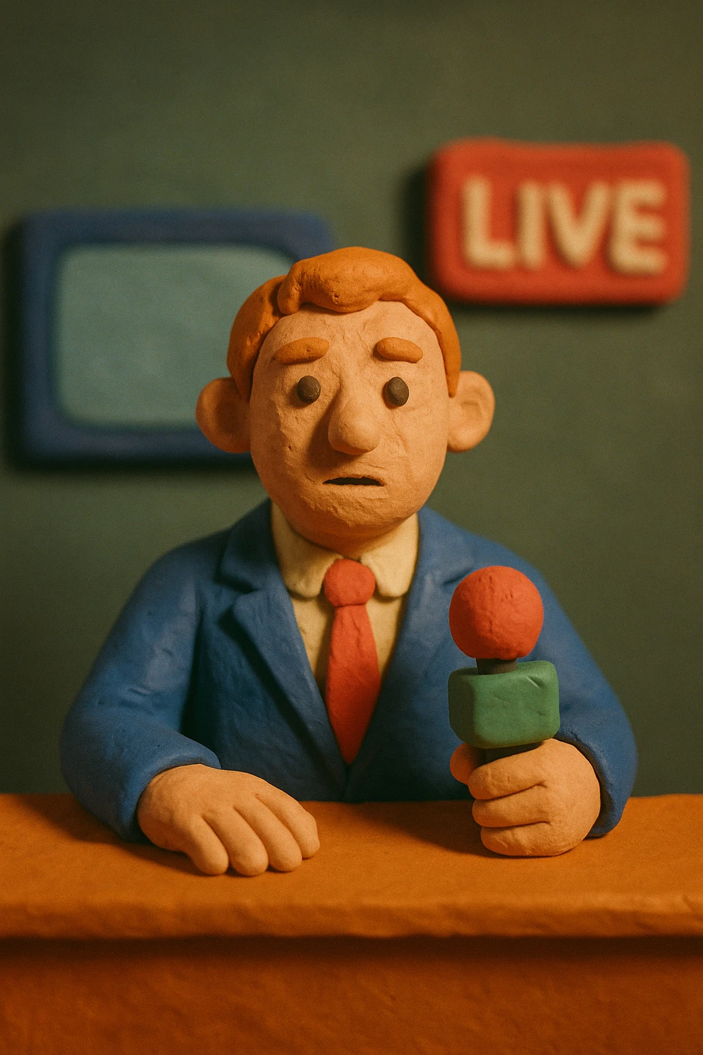 live broadcast icon, claymation style, tactile and unique emoji
