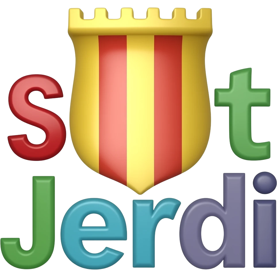 "Discord emoji with the text 'Feliç Sant Jordi' only. Cute, colorful, modercstyle, emoji