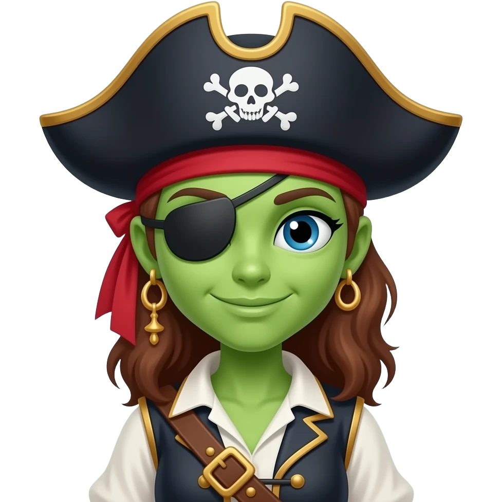 female pirate alien emoji