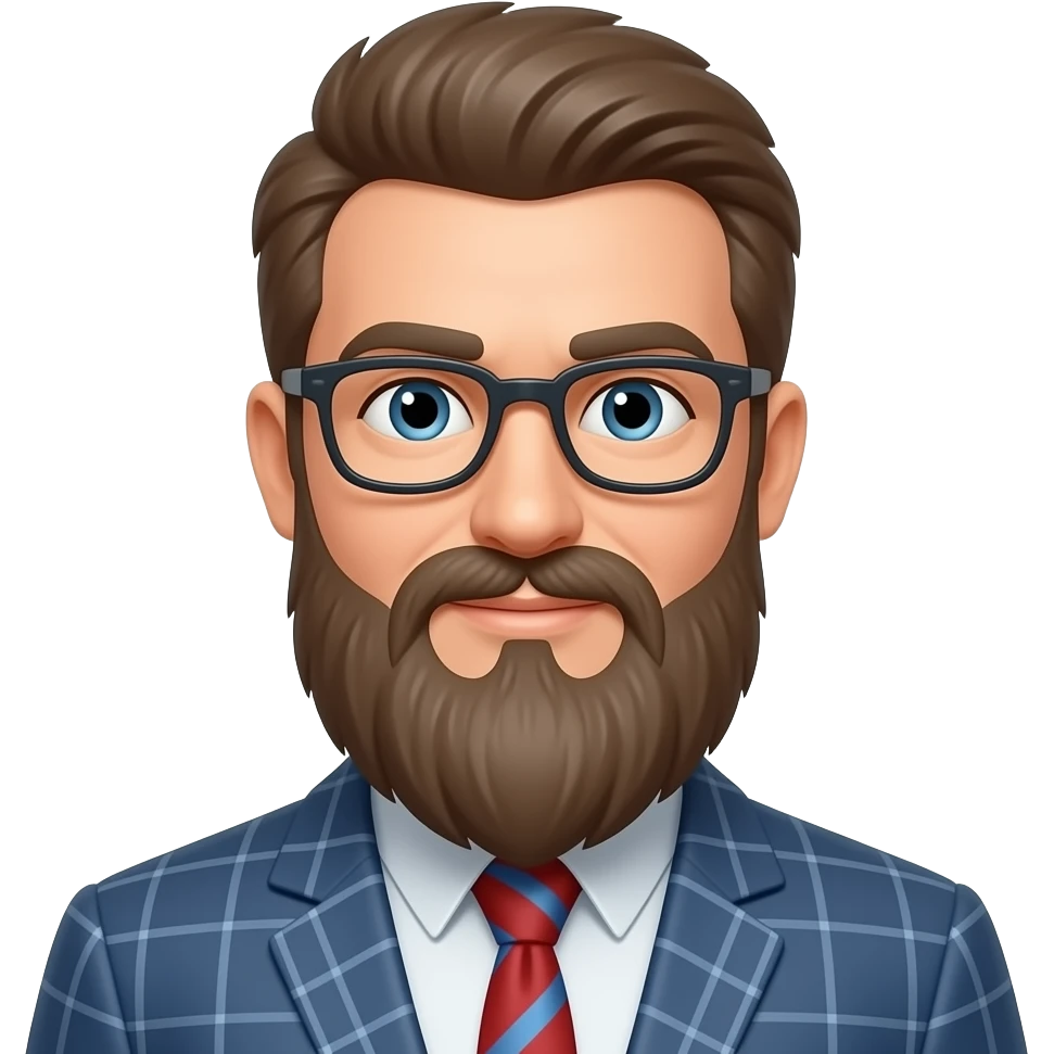 profesor con barba tipo candado emoji