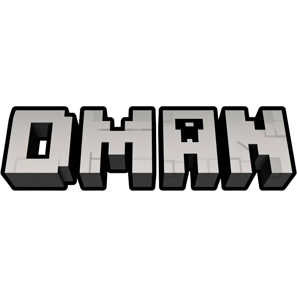 The name Omran is written in Minecraft letters emoji