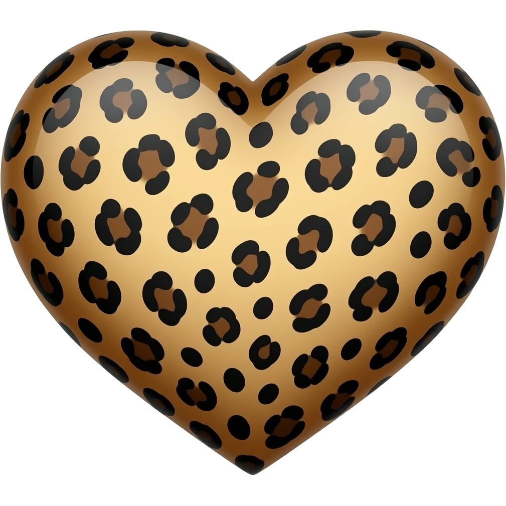 cuore leopardato marrone e nero emoji