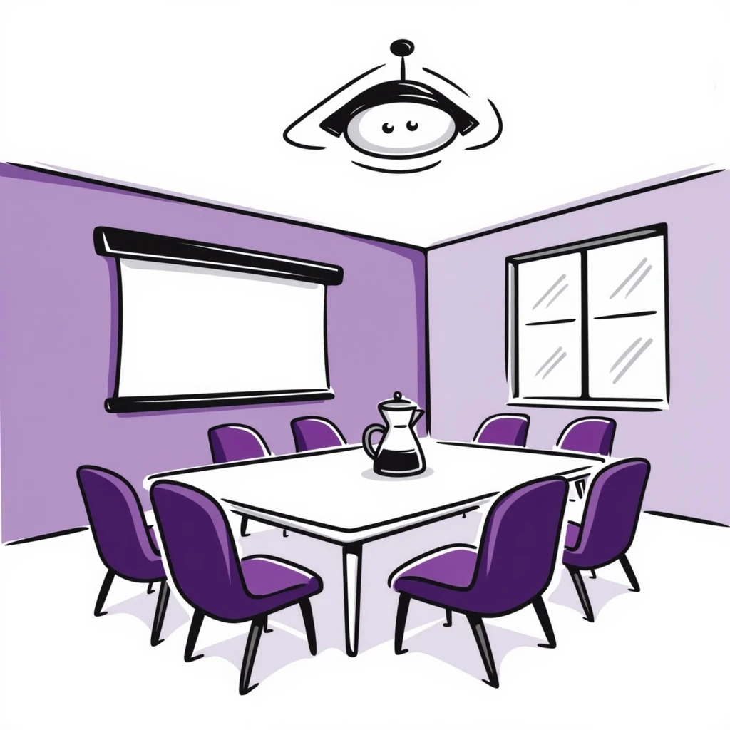 Meeting room in purple colors emoji