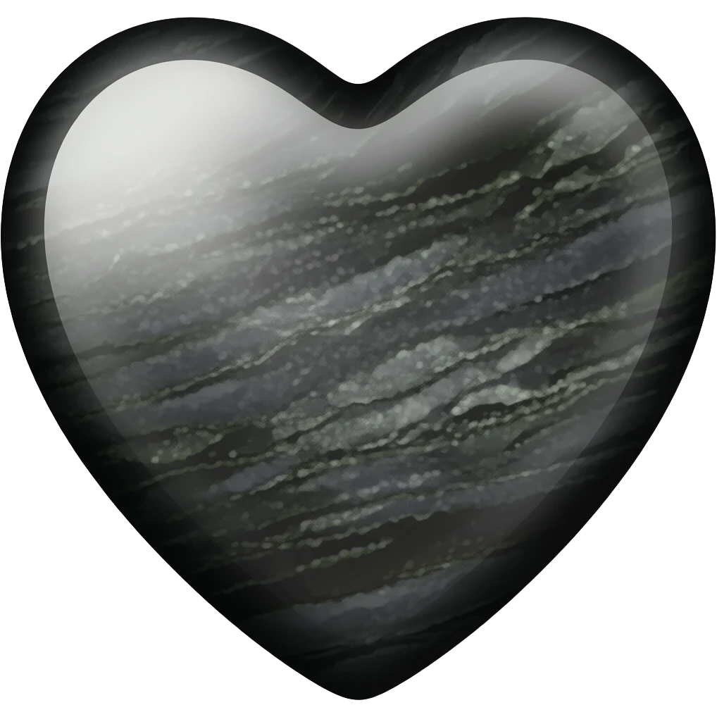 black fire opal stone heart emoji