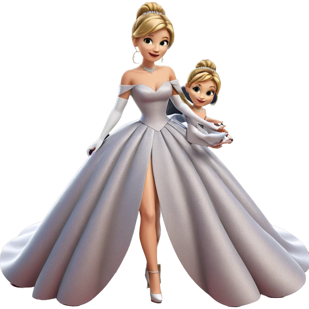sisters in elegant gowns emoji