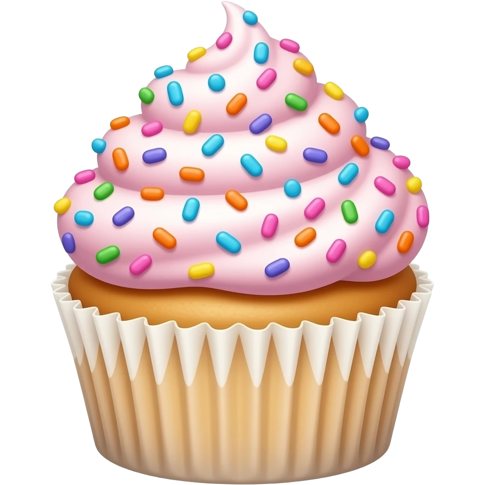 Sprinkled cotton candy cupcake emoji