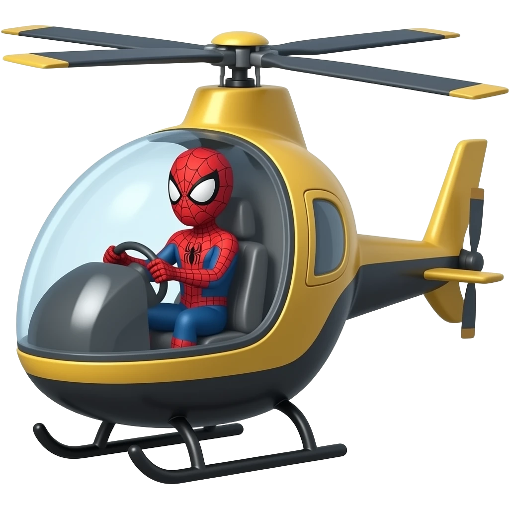 Spider-Man driving a helicopter emoji