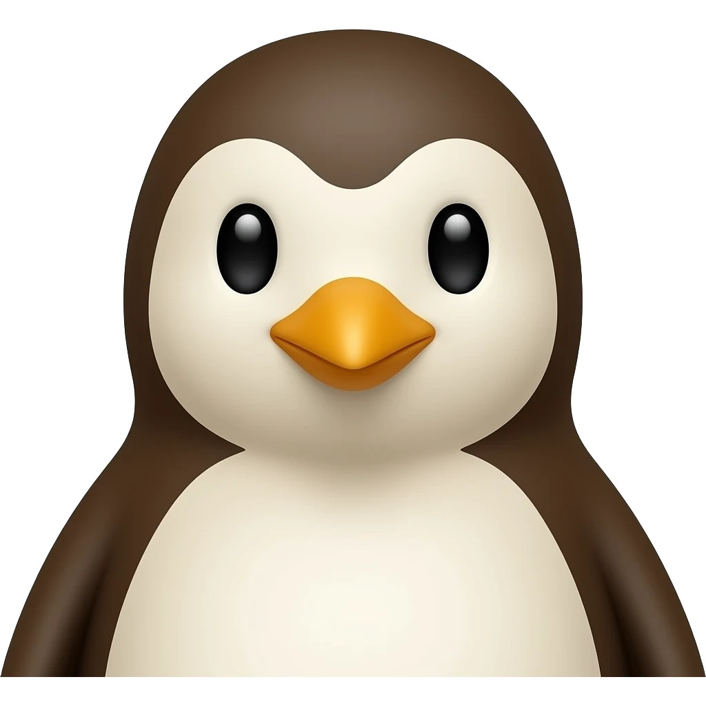 brown penguin head and shoulders emoji