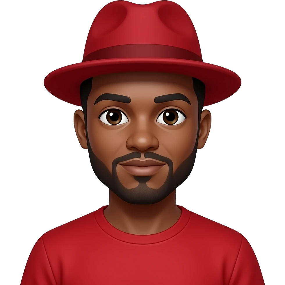 afro man wear red top and hat emoji