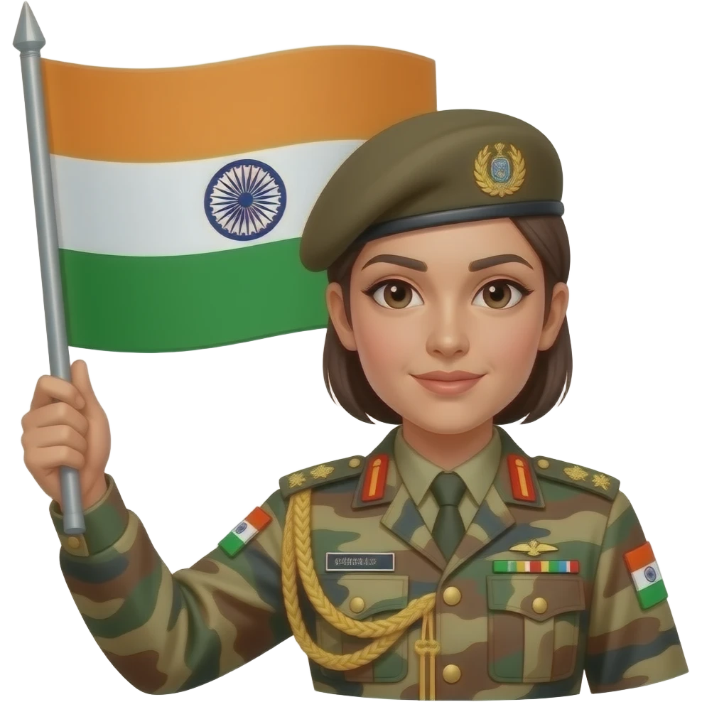 Brianne de chateau from dragon Ball super are female military general has hoisted the Indian flag in Siachen glacier emoji