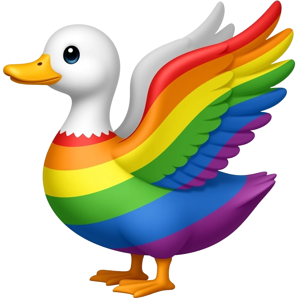 Gay Pride duck flapping emoji