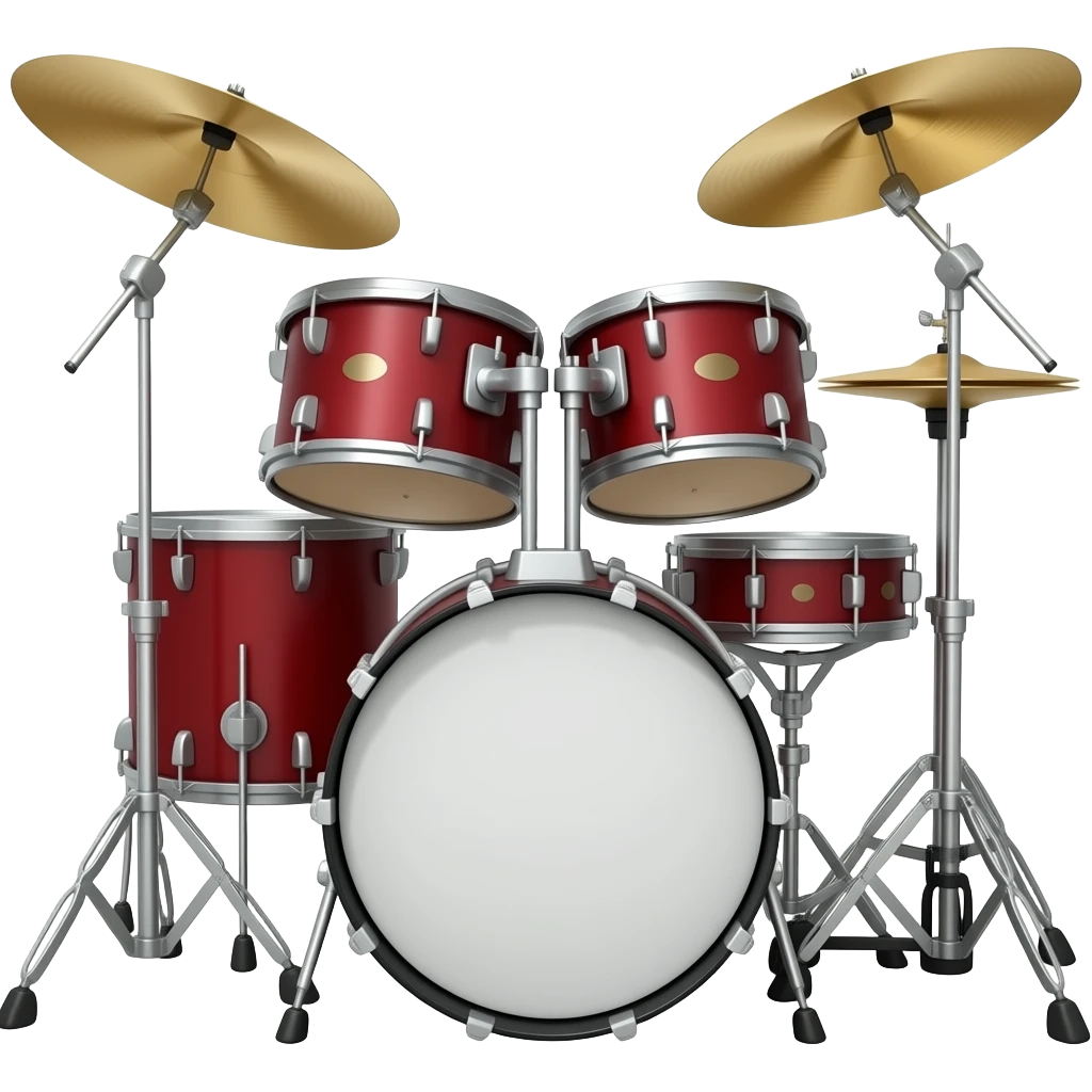 Four Cymbals with stands with hihat with four drums emoji