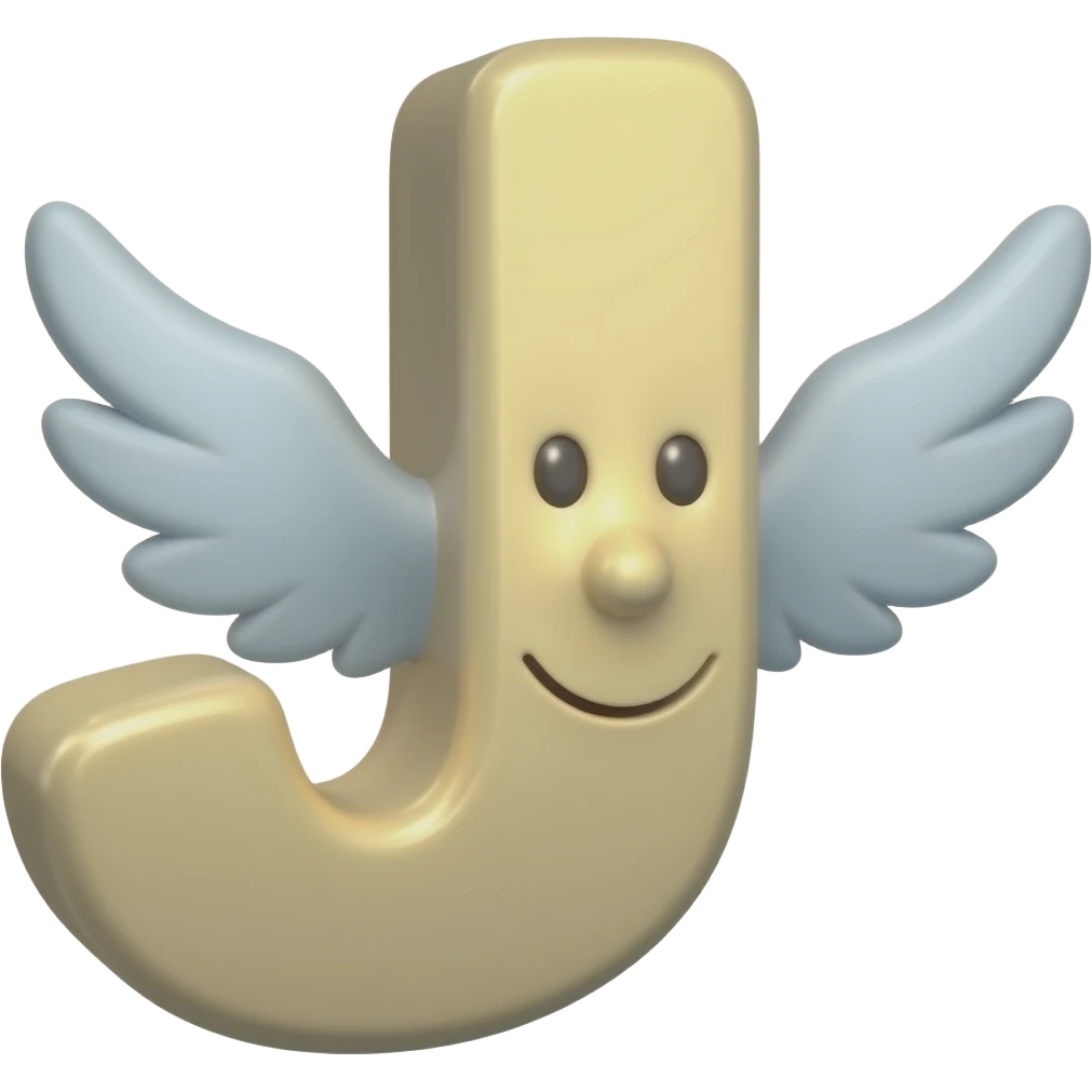 J with wings and emoji emoji
