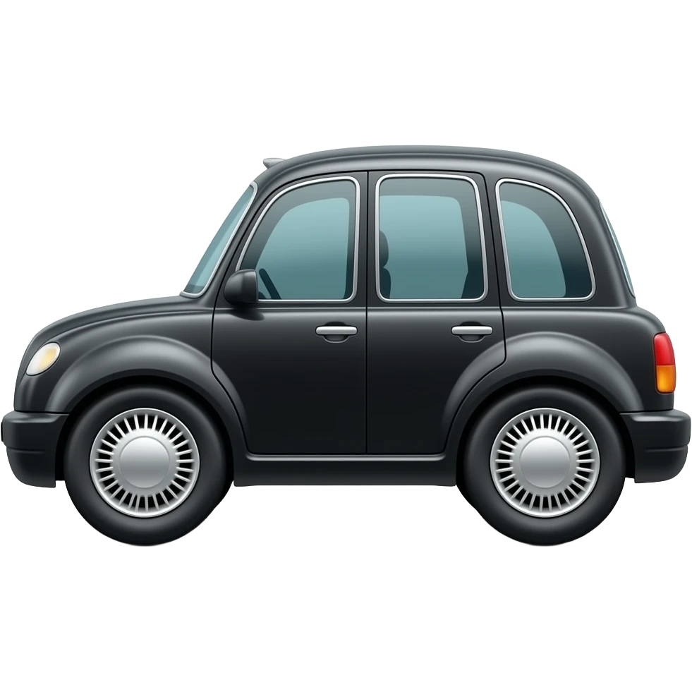 A tiny zoomed-out Black limousine as seen from the side emoji