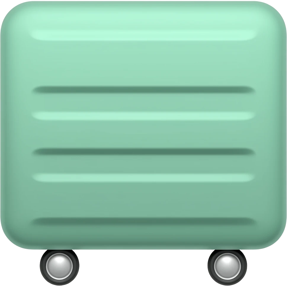 Mint green wheeled solid rectangle emoji