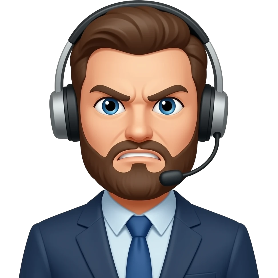 Angry Desktop support with a beard emoji