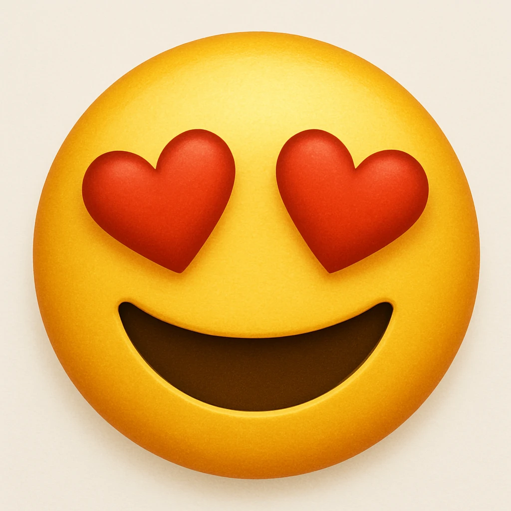 emoji with heart eyes emoji