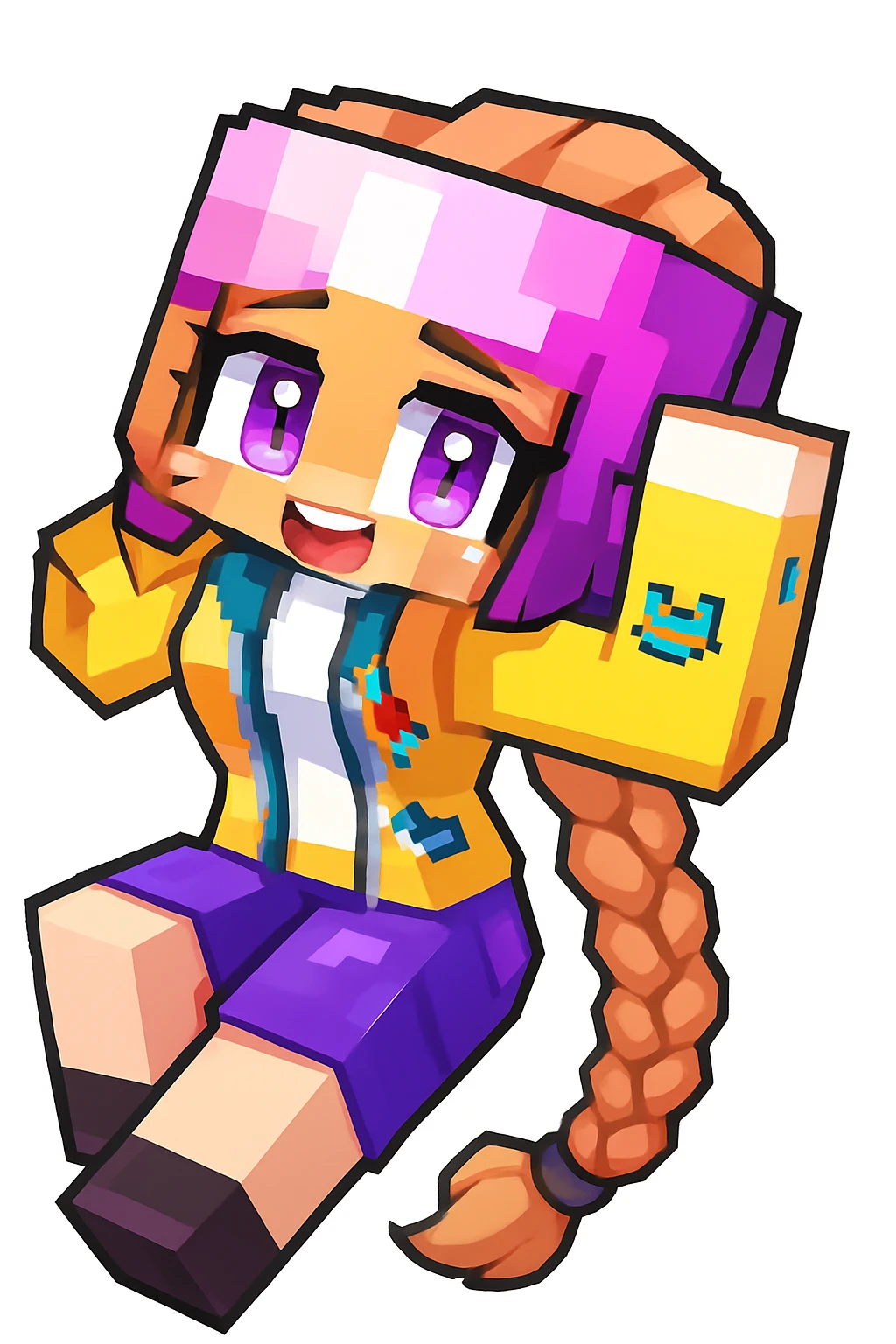 Extract every character from the picture. character including the clothes and accessories they are wearing, and place on a transparent background. Keep the original style and appearance exactly the same. and separately give me the each character picture. There is 3 character in this image. so you have to create 3 imaehgs

 emoji