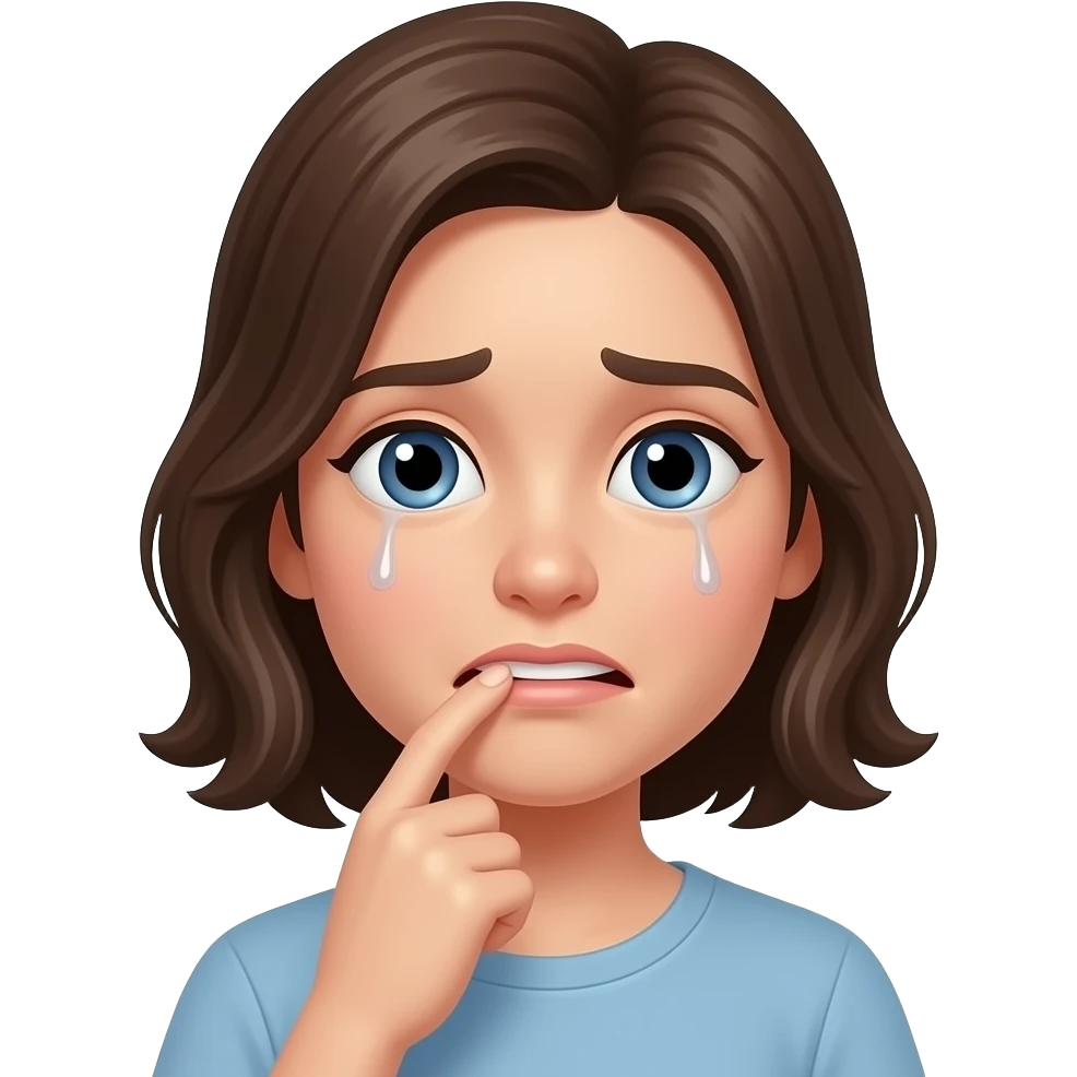 shy emoji biting finger emoji