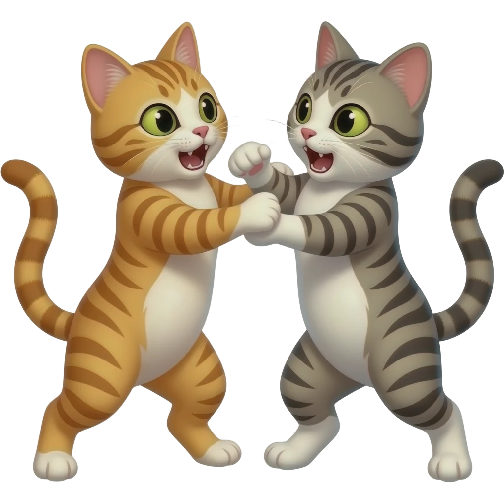 Cat fighting emoji